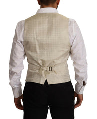 Dolce & Gabbana Beige Wool Single Breasted Waistcoat Vest -  Vests for Men Suits -  Dolce & Gabbana.