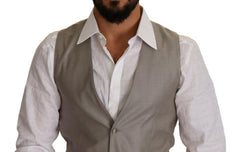 Dolce & Gabbana Beige Wool Single Breasted Waistcoat Vest -  Vests for Men Suits -  Dolce & Gabbana.