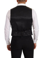 Dolce & Gabbana Gray Silk Slim Fit Waistcoat Formal Vest -  Vests for Men Suits -  Dolce & Gabbana.