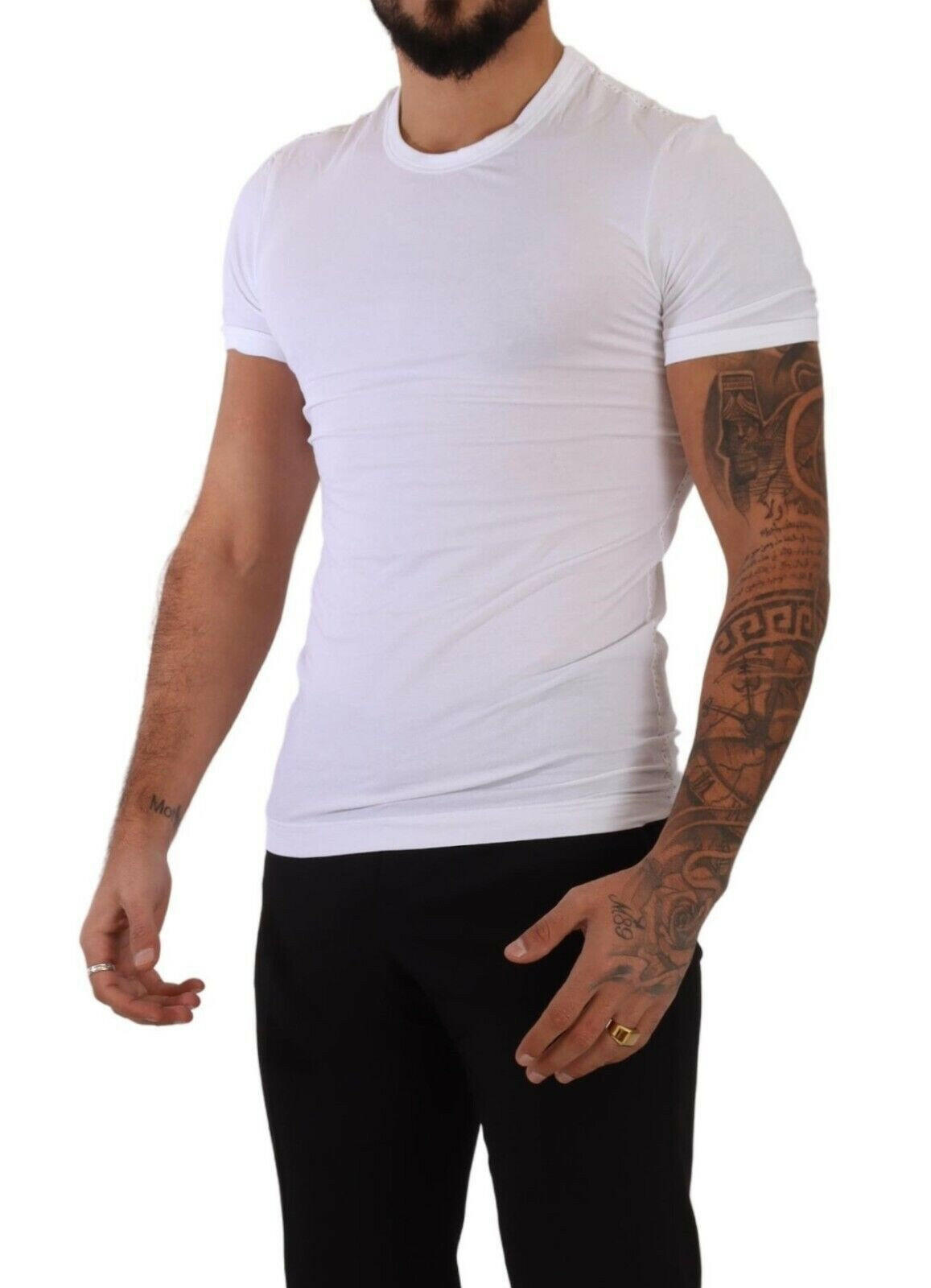 Dolce & Gabbana White Round Neck Cotton Stretch T-shirt Underwear -   -  Dolce & Gabbana.