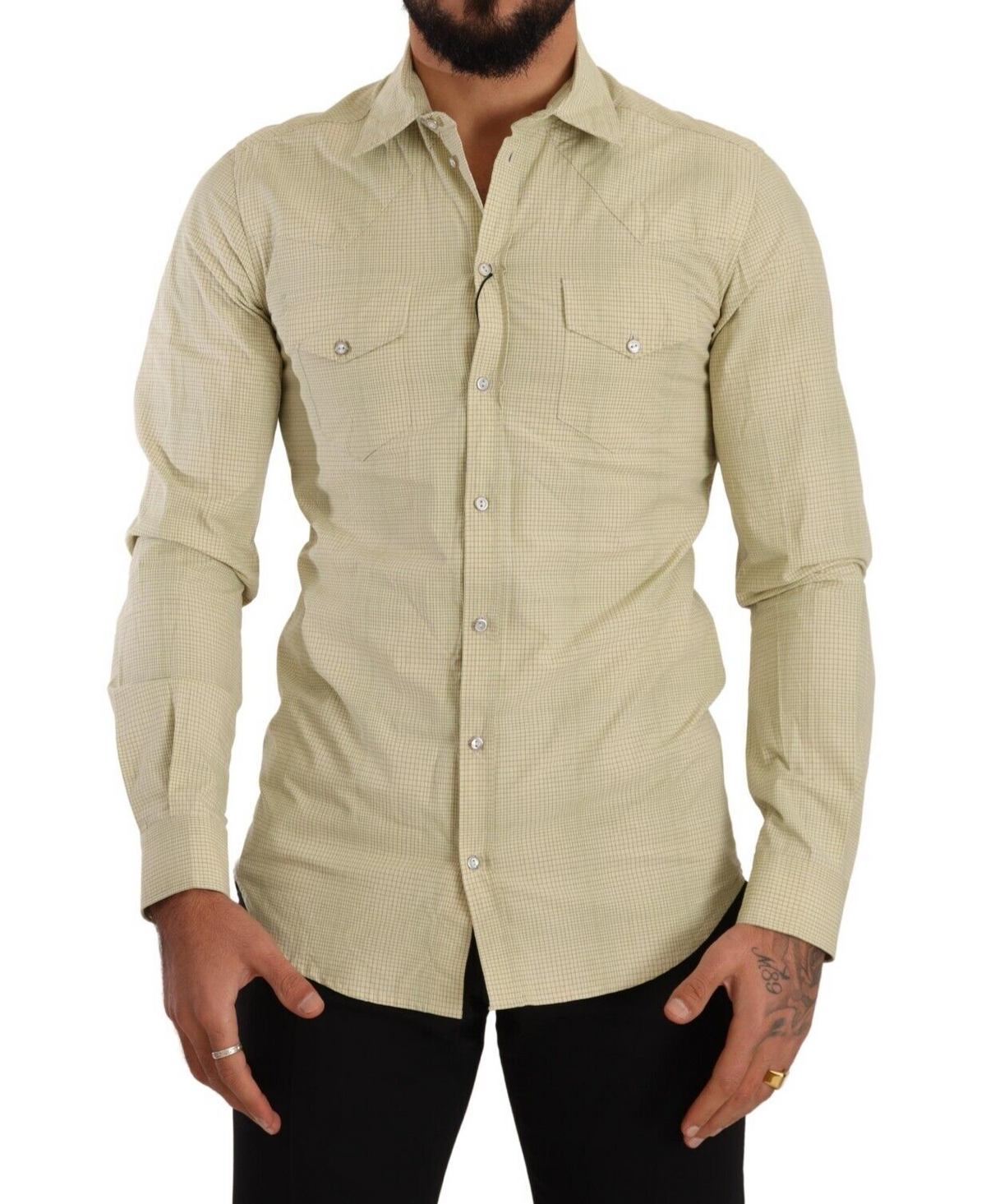 Dolce & Gabbana Yellow SICILIA Cotton Casual Slim Fit Shirt -   -  Dolce & Gabbana.