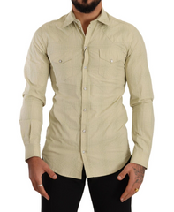 Dolce & Gabbana Yellow SICILIA Cotton Casual Slim Fit Shirt -   -  Dolce & Gabbana.