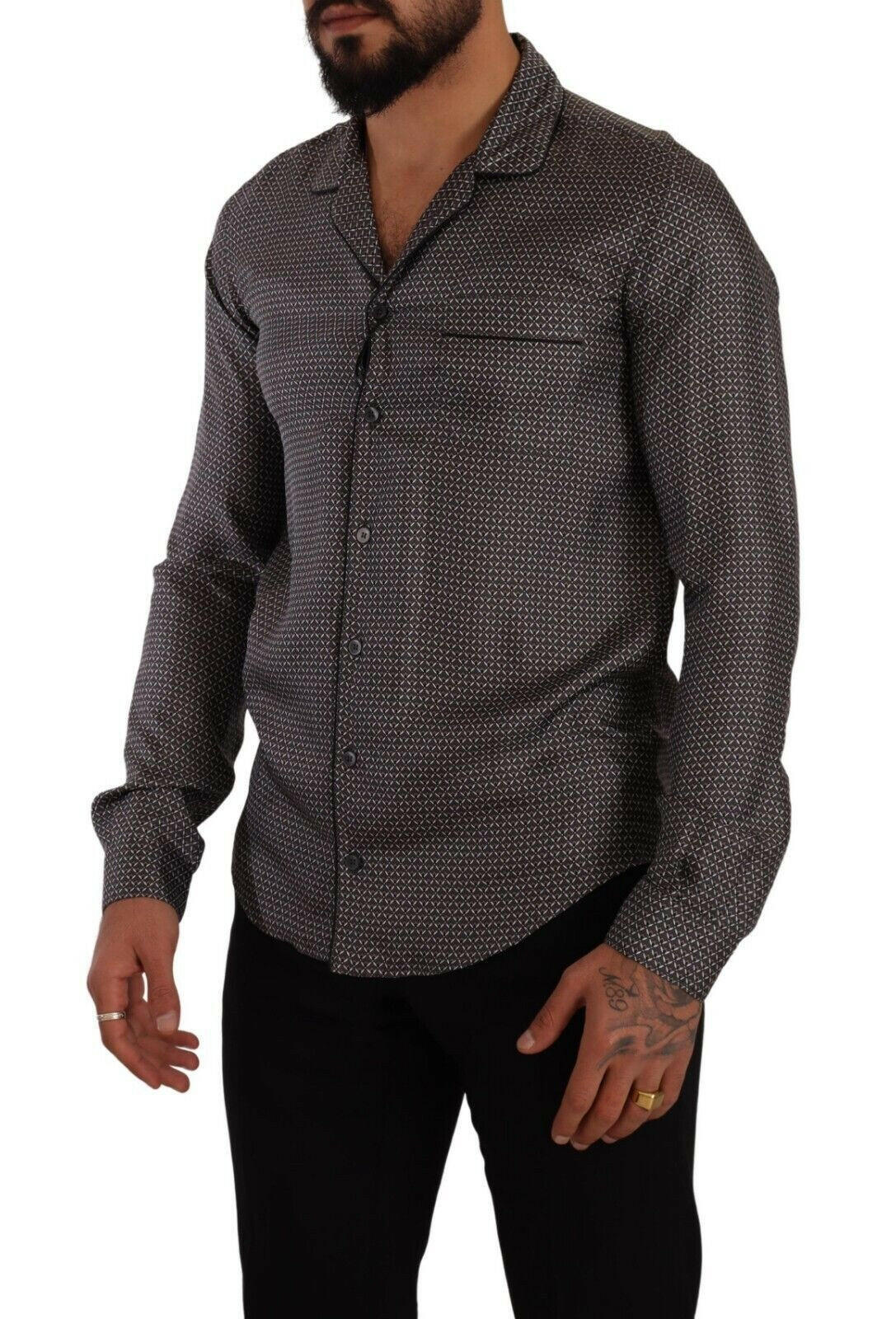 Dolce & Gabbana Gray Fantasy Pattern Pajama Top Mens Shirt -   -  Dolce & Gabbana.
