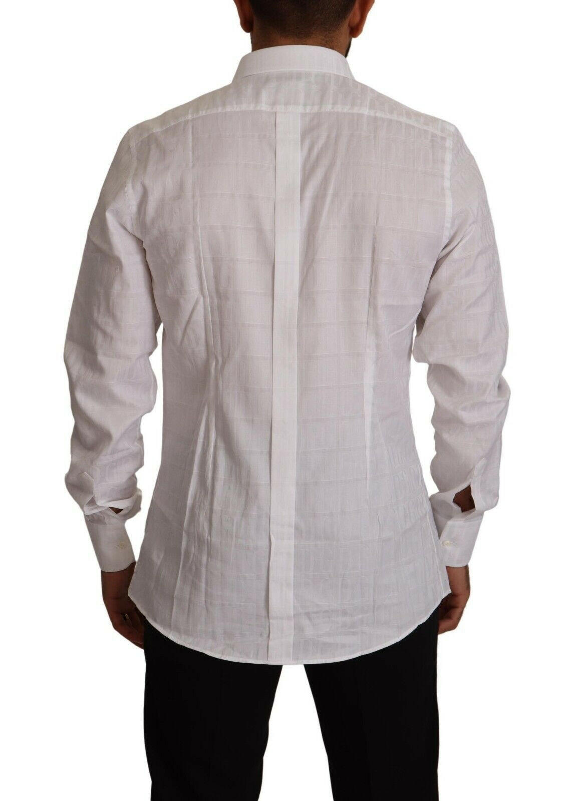 Dolce & Gabbana White GOLD Cotton Slim Fit Dress Formal Shirt -   -  Dolce & Gabbana.