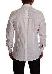 Dolce & Gabbana White GOLD Cotton Slim Fit Dress Formal Shirt -   -  Dolce & Gabbana.