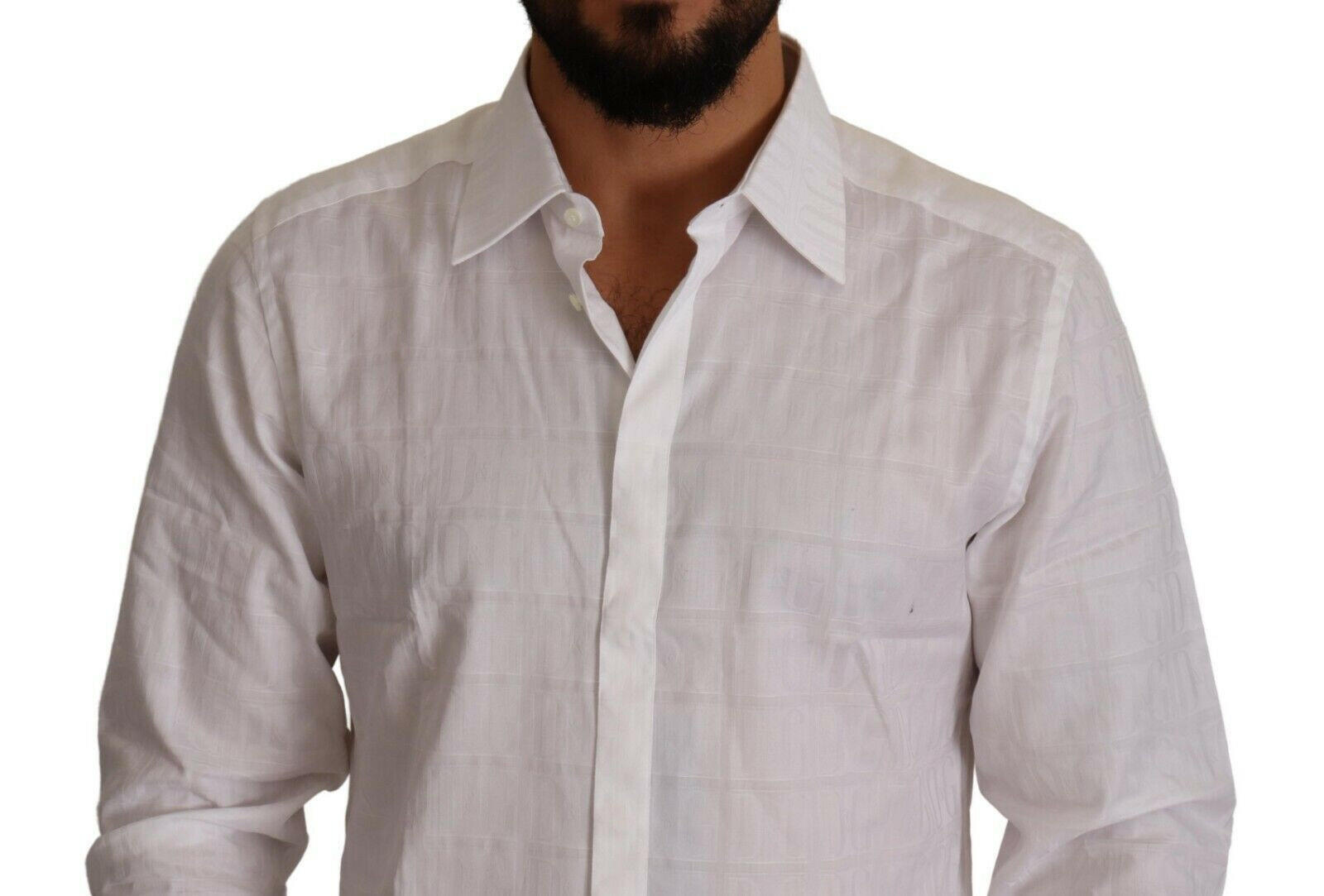 Dolce & Gabbana White GOLD Cotton Slim Fit Dress Formal Shirt -   -  Dolce & Gabbana.