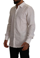 Dolce & Gabbana White GOLD Cotton Slim Fit Dress Formal Shirt -   -  Dolce & Gabbana.