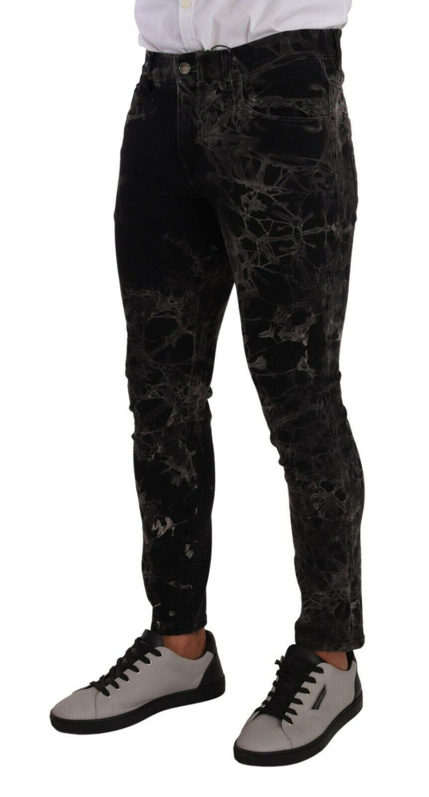 Dolce & Gabbana Black Patterned Skinny Slim Fit Jeans -   -  Dolce & Gabbana.
