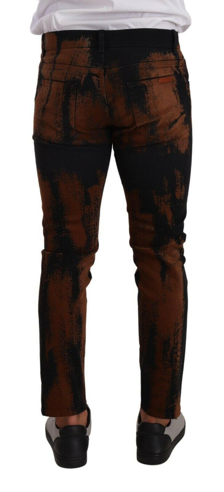 Dolce & Gabbana Black Brown Tie Dye Cotton Skinny Denim Jeans -   -  Dolce & Gabbana.