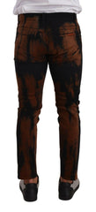 Dolce & Gabbana Black Brown Tie Dye Cotton Skinny Denim Jeans -   -  Dolce & Gabbana.