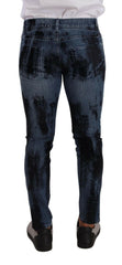 Dolce & Gabbana Blue Black Cotton Skinny Denim Jeans -   -  Dolce & Gabbana.
