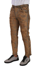 Dolce & Gabbana Brown Distressed Cotton Regular Denim Jeans -   -  Dolce & Gabbana.