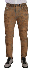 Dolce & Gabbana Brown Distressed Cotton Regular Denim Jeans -   -  Dolce & Gabbana.