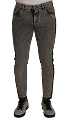 Dolce & Gabbana Gray Wash Crown Embellished Skinny Denim Jeans -   -  Dolce & Gabbana.