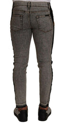 Dolce & Gabbana Gray Wash Crown Embellished Skinny Denim Jeans -   -  Dolce & Gabbana.