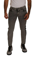 Dolce & Gabbana Gray Wash Crown Embellished Skinny Denim Jeans -   -  Dolce & Gabbana.