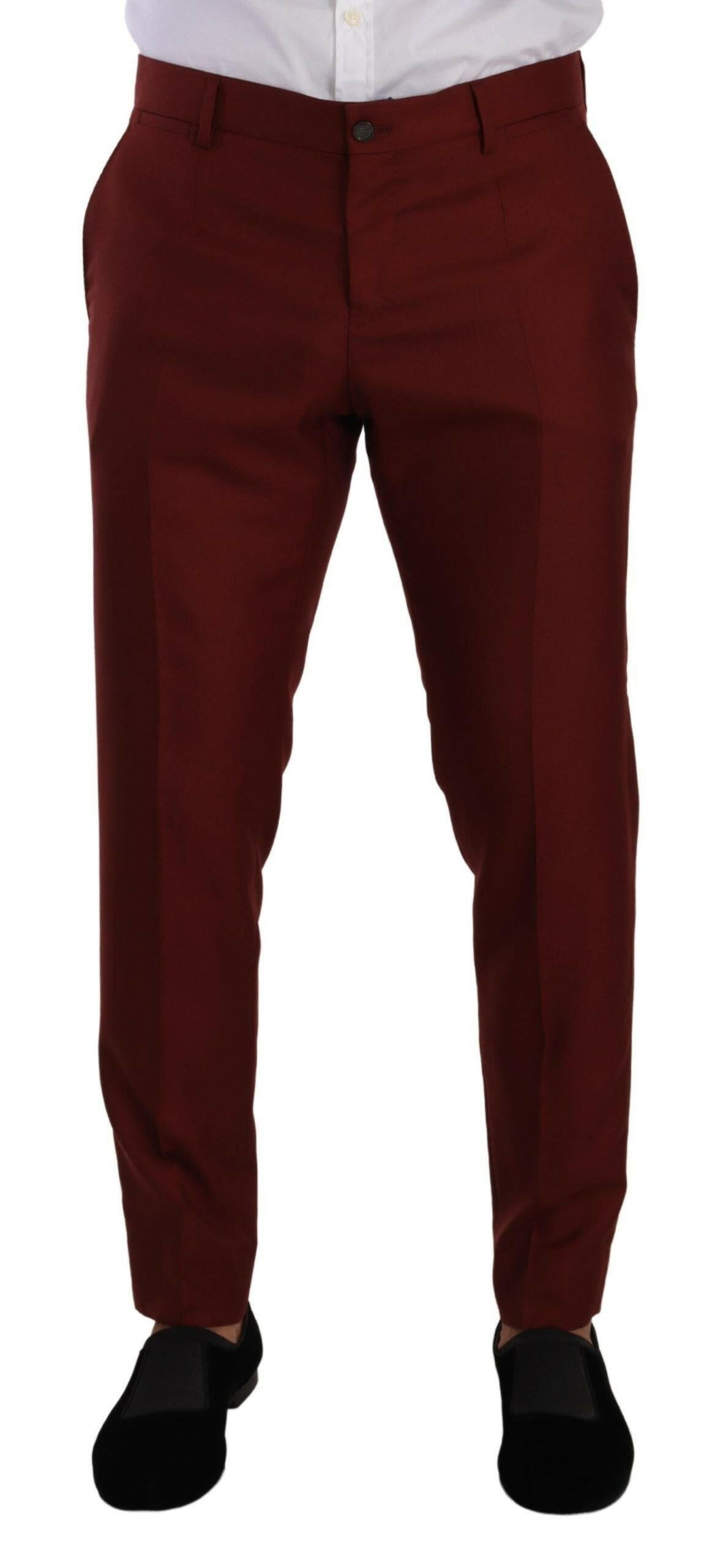 Dolce & Gabbana Red Cashmere Silk Dress Men Trouser Pants -   -  Dolce & Gabbana.