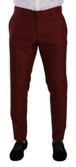 Dolce & Gabbana Red Cashmere Silk Dress Men Trouser Pants -   -  Dolce & Gabbana.