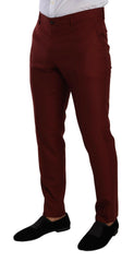 Dolce & Gabbana Red Cashmere Silk Dress Men Trouser Pants -   -  Dolce & Gabbana.
