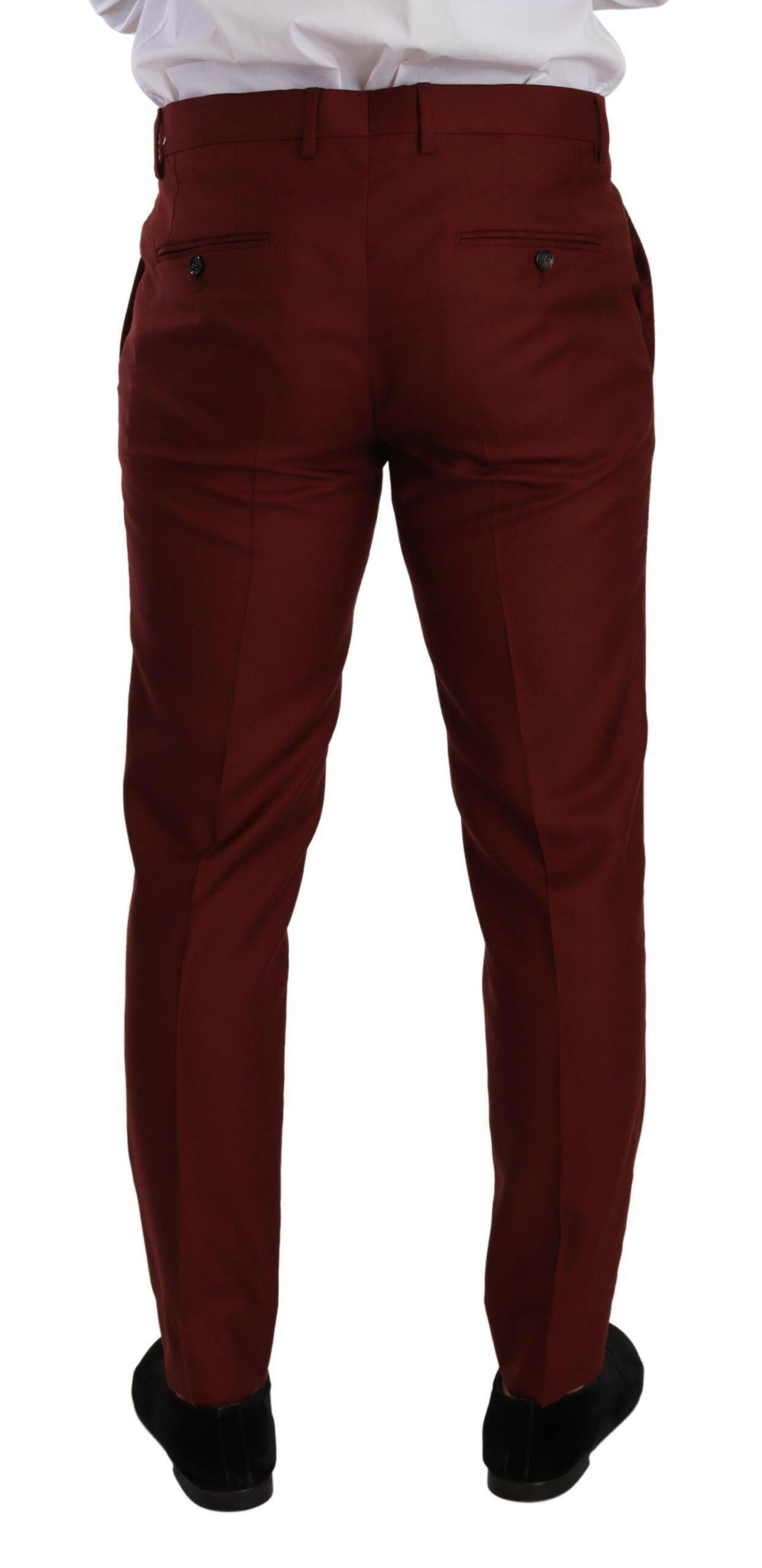Dolce & Gabbana Red Cashmere Silk Dress Men Trouser Pants -   -  Dolce & Gabbana.