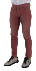 Dolce & Gabbana Pink Corduroy Cotton Skinny Men Denim Jeans -   -  Dolce & Gabbana.