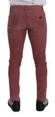 Dolce & Gabbana Pink Corduroy Cotton Skinny Men Denim Jeans -   -  Dolce & Gabbana.