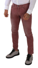 Dolce & Gabbana Pink Corduroy Cotton Skinny Men Denim Jeans -   -  Dolce & Gabbana.