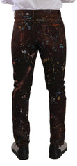 Dolce & Gabbana Brown Color Splash Cotton Regular Denim Jeans -   -  Dolce & Gabbana.