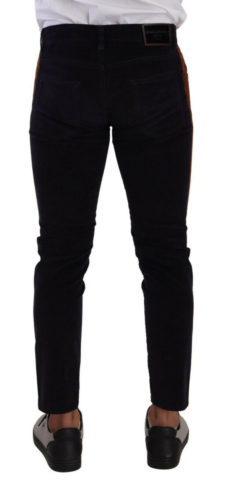 Dolce & Gabbana Blue Cotton Stretch Skinny Corduroy Jeans -   -  Dolce & Gabbana.