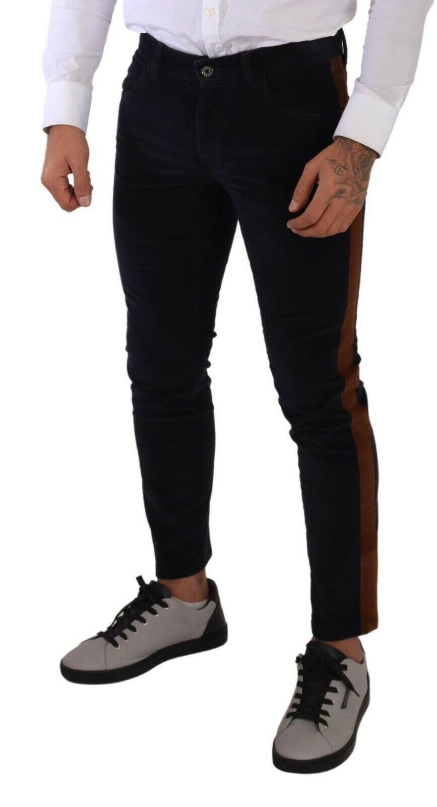 Dolce & Gabbana Blue Cotton Stretch Skinny Corduroy Jeans -   -  Dolce & Gabbana.
