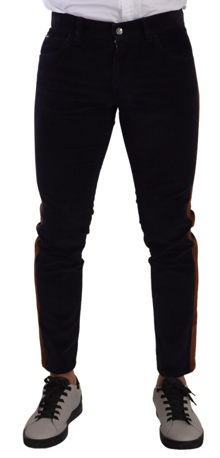 Dolce & Gabbana Blue Cotton Stretch Skinny Corduroy Jeans -   -  Dolce & Gabbana.