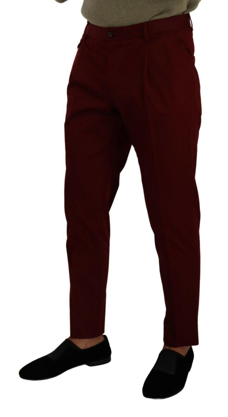 Dolce & Gabbana Dark Red Cotton Mens Chinos Trouser Dress Pants -   -  Dolce & Gabbana.