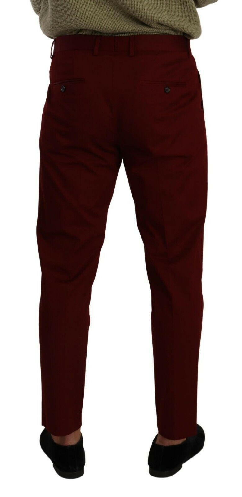 Dolce & Gabbana Dark Red Cotton Mens Chinos Trouser Dress Pants -   -  Dolce & Gabbana.