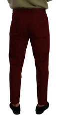 Dolce & Gabbana Dark Red Cotton Mens Chinos Trouser Dress Pants -   -  Dolce & Gabbana.