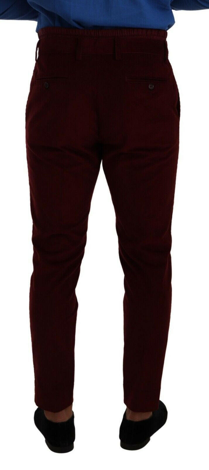 Dolce & Gabbana Bordeaux Velvet Mens Formal Trouser Dress Pants -   -  Dolce & Gabbana.
