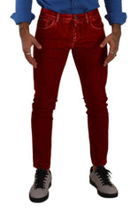 Dolce & Gabbana Red Cotton Stretch Skinny Denim Trouser Jeans -   -  Dolce & Gabbana.