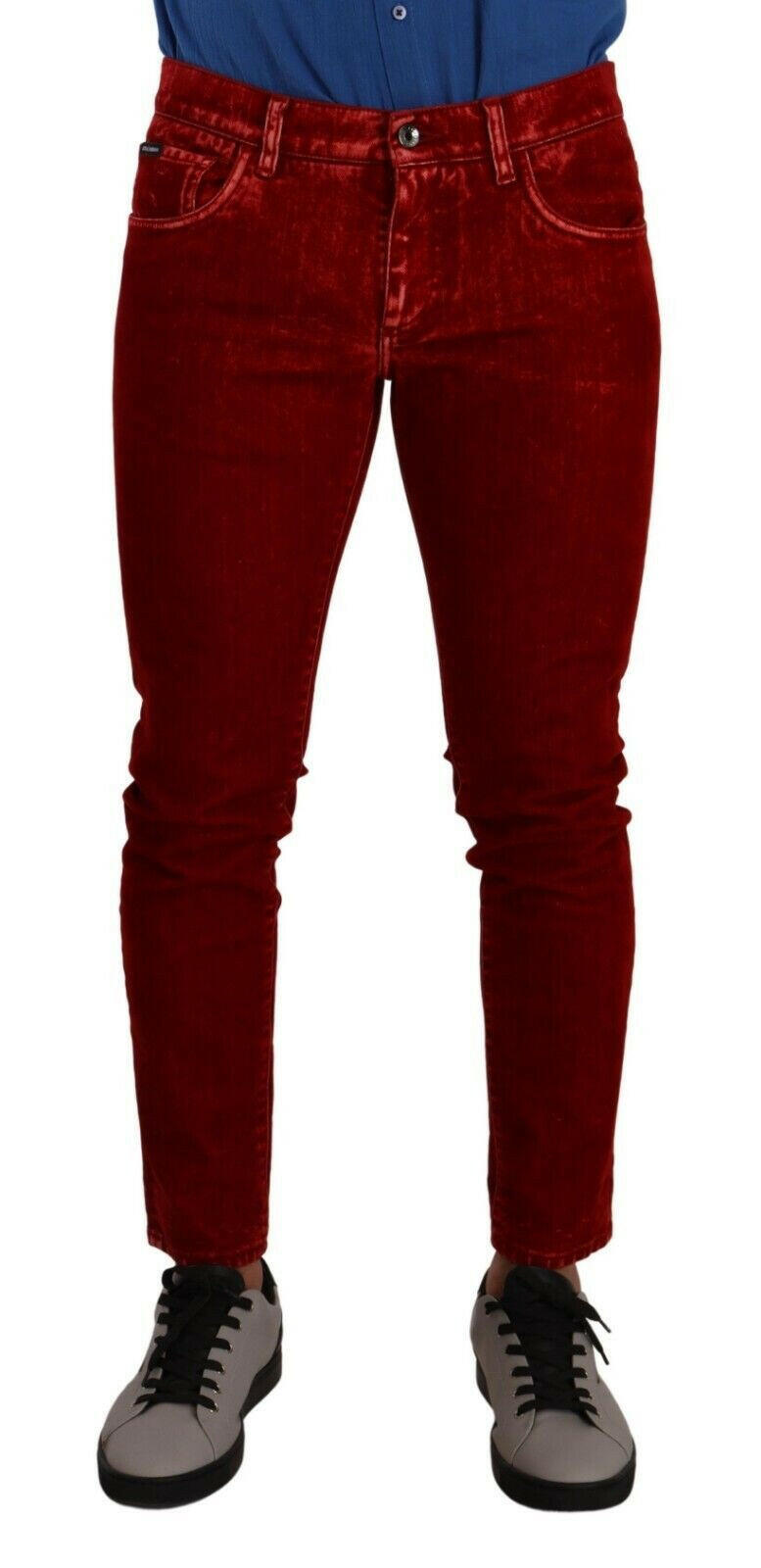 Dolce & Gabbana Red Cotton Stretch Skinny Denim Trouser Jeans -   -  Dolce & Gabbana.