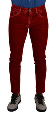 Dolce & Gabbana Red Cotton Stretch Skinny Denim Trouser Jeans -   -  Dolce & Gabbana.