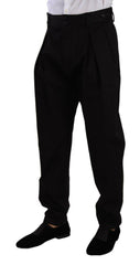 Dolce & Gabbana Black Cotton High Waist Men Trouser Dress Pants -   -  Dolce & Gabbana.
