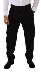 Dolce & Gabbana Black Cotton High Waist Men Trouser Dress Pants -   -  Dolce & Gabbana.
