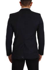 Dolce & Gabbana Dark Blue Single Breasted Coat MARTINI Blazer -   -  Dolce & Gabbana.