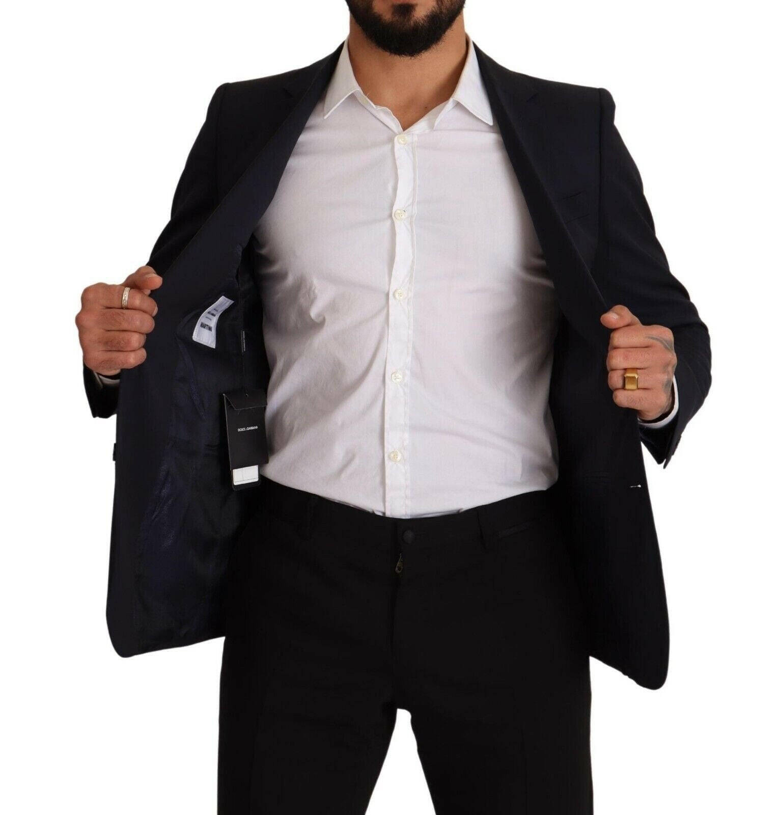 Dolce & Gabbana Dark Blue Single Breasted Coat MARTINI Blazer -   -  Dolce & Gabbana.
