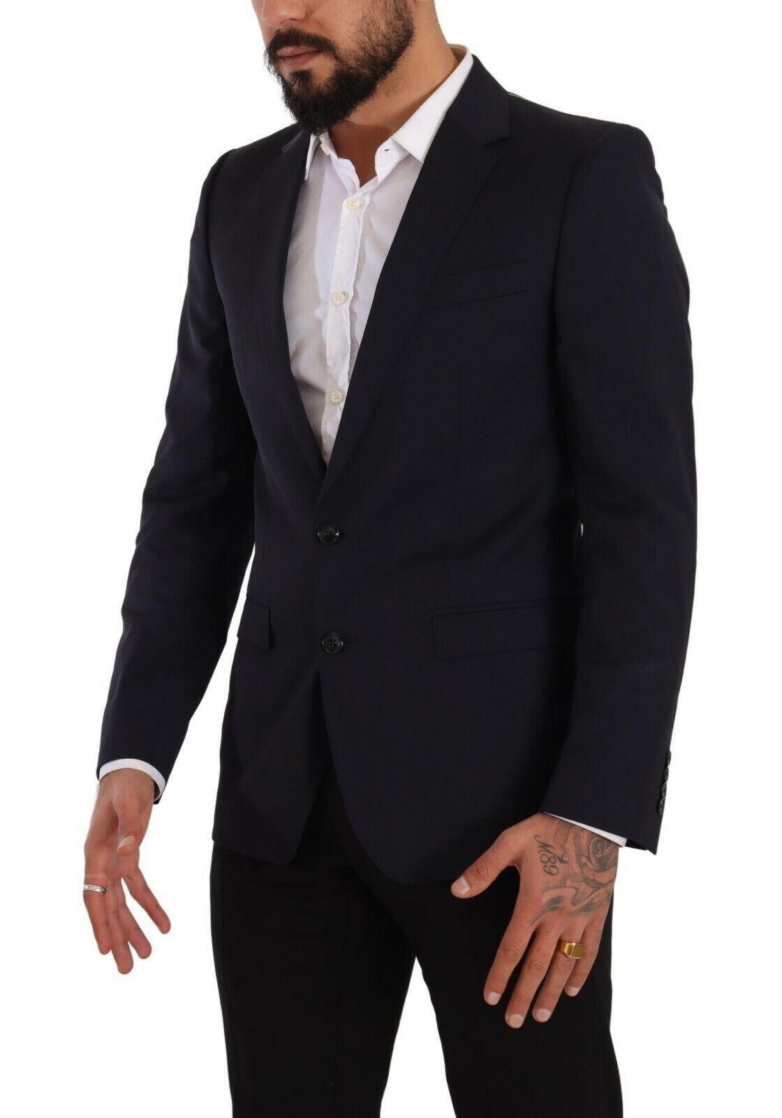 Dolce & Gabbana Dark Blue Single Breasted Coat MARTINI Blazer -   -  Dolce & Gabbana.
