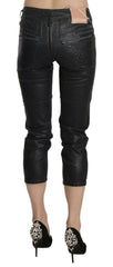John Galliano Black Washed Mid Waist Slim Leg Cropped Denim Pants -   -  John Galliano.