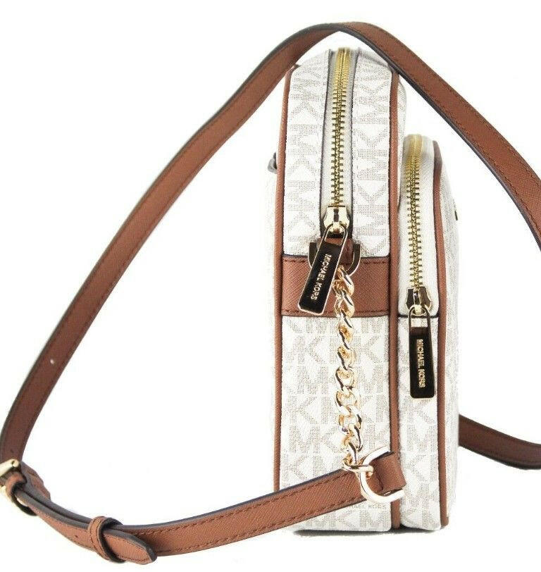 Michael Kors Jet Set Medium Vanilla PVC North South Chain Crossbody Handbag -  Luxury Cross Body Bag for Women -  Michael Kors.
