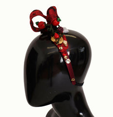 Dolce & Gabbana Cherry Silk Crystal Bow Logo Diadem Tiara Headband -   -  Dolce & Gabbana.