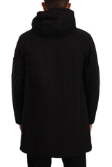 Dolce & Gabbana Black Denim Hooded Parka Coat Winter Jacket -   -  Dolce & Gabbana.
