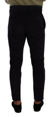 Dolce & Gabbana Blue Cotton Skinny Corduroy Trouser Pants -   -  Dolce & Gabbana.