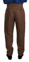 Dolce & Gabbana Brown Leather Tapered High Waist Pants -   -  Dolce & Gabbana.