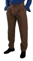 Dolce & Gabbana Brown Leather Tapered High Waist Pants -   -  Dolce & Gabbana.